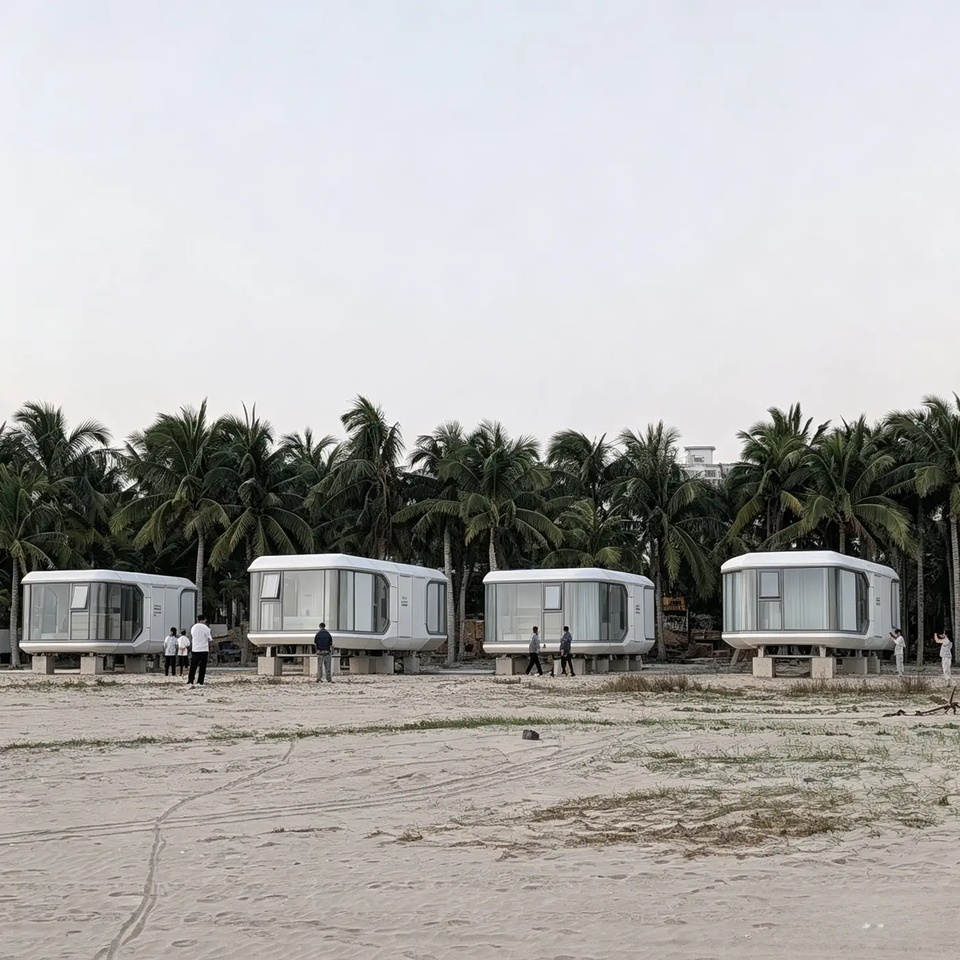 Capsule style modular resort unit for hospitality projects