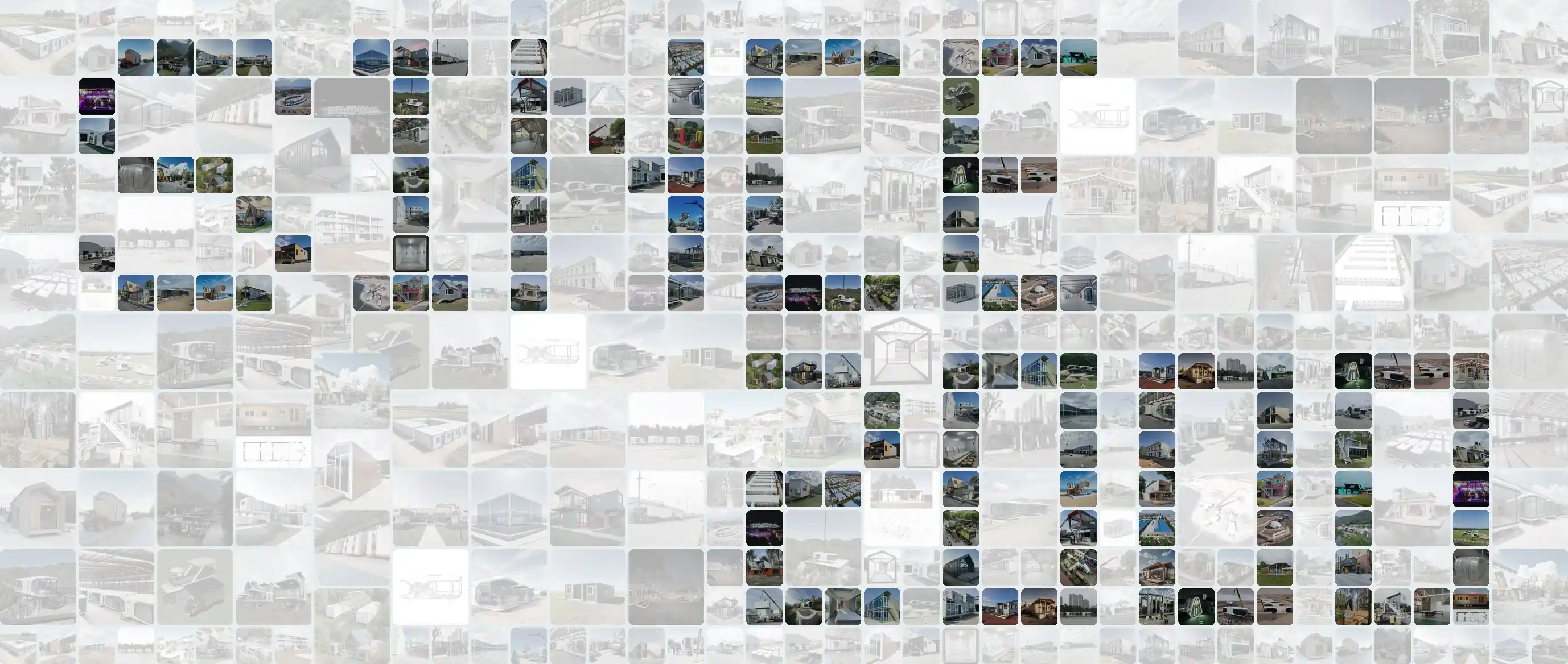 Container house project photo mosaic showing Since 2000